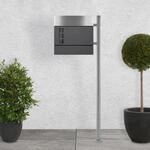 ECD Germany Standbriefkasten mit Zeitungsfach, Design Briefkasten mit Pfosten,