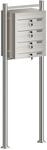 Wiltec 4er Briefkastenanlage Edelstahl 556 x 270 x 1500 mm, Standbriefkasten...