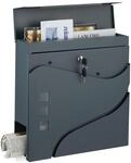 Relaxdays Briefkasten mit Zeitungsfach, Wand-Postkasten mit Sichtfenster, HBT