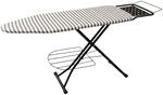 Relaxdays B&uuml;gelbrett f&uuml;r Dampfb&uuml;geleisen, 110x33 cm, h&ouml;henverstellbar, klappbar,
