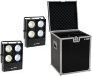 EUROLITE Set 2x Audience Blinder 4x100W LED COB CW/WW + Case