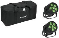 EUROLITE Set 2x LED Silent Par 6 QCL Floor sw + Soft-Bag