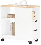 SoBuy Beistelltisch mit Rollen f&uuml;rs Wohnzimmer &ndash; Schmaler Sofa & Nachttisch...