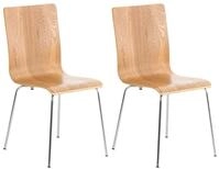 CLP 2er-Set Wartezimmerstuhl Pepe mit ergonomisch geformten Holzsitz und