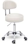 TRESKO&reg; Rollhocker mit Lehne Beige | Arbeitshocker h&ouml;henverstellbar 46-58 cm 