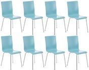 CLP 8er-Set Wartezimmerstuhl Pepe mit ergonomisch geformten Holzsitz und