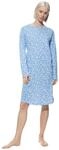Mey Nachtw&auml;sche Serie Flower Meadow Damen Nachthemden Blue Silk S(38)