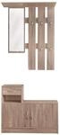HTI-Line Garderobe Thekla Garderobenpaneel mit Spiegel, Hutablage und 5 Haken...