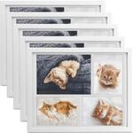 bomoe 5x Bilderrahmen 10x15 cm & 15x21 cm Wei&szlig; &ndash; Fotorahmen Collage Holz...