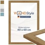 WANDStyle Bilderrahmen 40x60 Eiche, Landhausstil Bilderrahmen Holz, hochwertiger