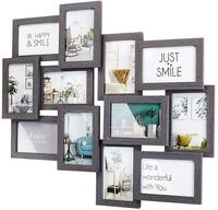 Kobolo Bilderrahmen-Collage - BIG GREY - Holz - grau antik - 12 Bilder - 54x61...