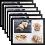 bomoe 6x Bilderrahmen 10x15 cm & 15x21 cm Schwarz &ndash; Fotorahmen Collage Holz...