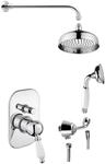 Sapho KIRK&Eacute; WHITE Unterputz-Duschset, 2 Wege, Wei&szlig; Hebel, Chrom