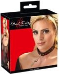 Bad Kitty Halsfessel und Leine Bondagefesseln f&uuml;r M&auml;nner und Frauen, Schwarz/Silber