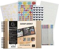 Exacompta 16802E Scrapbooking-Set SCRAP-ADDICT Spiralalbum 70 schwarze Seiten im