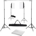 vidaXL Fotostudio Set mit Softbox-Leuchten Hintergrund Hintergrundsystem...