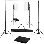 vidaXL Fotostudio Set mit Softbox-Leuchten Hintergrund Studioset Komplettset