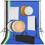 vidaXL Fotostudio Set mit Softbox-Lampen Hintergrund Reflektor Softbox Stative