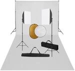vidaXL Fotostudio Set mit Softbox-Leuchten Hintergrund Reflektor Foto Studioset