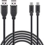 Wicked Chili PS5 Ladekabel 3m (2 St&uuml;ck) USB-C Verl&auml;ngerung | Schnellladekabel...