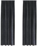 vidaXL Verdunkelungsvorh&auml;nge 2 pcs Dunkelgrau 140 x 245 cm Samt, Stilvolle Samt