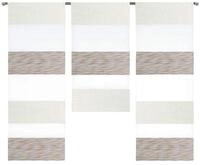 Home Design Mini Fl&auml;chenvorhang Set beige wei&szlig; 2280-13 | 3 Teile |...
