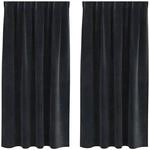 vidaXL Verdunkelungsvorh&auml;nge 2 pcs Schwarz 140 x 175 cm Samt, Stilvolle Samt