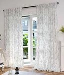 Gardinenbox 2er Set Vorh&auml;nge Samt Damast HxB 245x140 cm Wei&szlig; Silber &raquo;Milano...