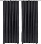 Beautissu 2er Set Blackout Vorhang Blickdicht 140x245 cm Schwarz &ndash;...