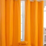 Homescapes 2er Set eifarbige &Ouml;sen Gardinen je B137 x L228 cm aus 100%...