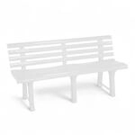 Spetebo Kunststoff Gartenbank 3-Sitzer, wei&szlig;, 145 x 74 cm