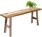 Spetebo Teakholz Blumenbank Natur rechteckig 100 x 42 cm