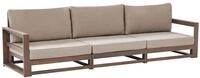 Beliani Gartensofa Akazienholz Dunkelbraun 3-Sitzer Auflagen Taupe Timor II