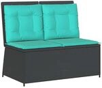 vidaXL Gartenbank Schwarz Poly-Rattan, Garten- und Terrassenbank, rechteckig,