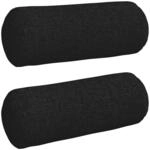 vidaXL Bolsterkissen 2 St&uuml;ck Schwarz &Oslash; 15 x 40 cm Stoff, Zylindrische Kissen,