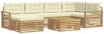 vidaXL Outdoor-Sofagarnitur mit Kissen 7 pcs Wei&szlig; und Creme, Moderne...