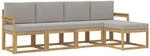 vidaXL Outdoor-Sofagarnitur 5 pcs Wei&szlig; und Hellgrau, Garten Sofa Set, Moderne...
