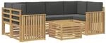 vidaXL Outdoor-Sofagarnitur 7 pcs Wei&szlig; und Anthrazit Polyester, Garten,...