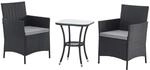 SVITA Brooklyn Bistro Gartenm&ouml;belset 3-teilig Rattan Outdoor Gartenlounge...