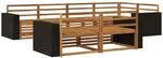 vidaXL Outdoor-Sofagarnitur 7 pcs Natur, Garten Sofa, modernes Wohnzimmer,...