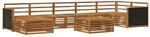 vidaXL Outdoor-Sofagarnitur 8 pcs Natur, Moderner Garten, wetterfester Sofasatz...