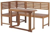 Beliani Garten Modul Eckbank mit Klapptisch 110x47 Akazienholz Hellbraun...