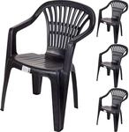 Koopman International B.V. 4X Gartenstuhl Bistrostuhl Balkonstuhl Stapelstuhl...