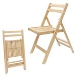 Spetebo Klappstuhl Holz Natur - 79x59 cm - belastbar bis 100 kg faltbar stabil...