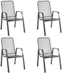 4 x Streckmetall Stapelsessel MEC-Stor in Anthrazit, 4-Fach Beschichtung UV- und