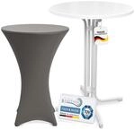 Beautissu Outdoor Stehtisch klappbar mit Husse 80cm T&Uuml;V Partytisch | Anthrazit