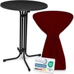 Beautissu Schwarzer Stehtisch klappbar 80 cm mit Premium Stehtischhusse...