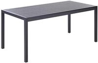 Beliani Gartentisch f&uuml;r 6 Personen schwarz Aluminium/Kunstholz 180x90 cm modern