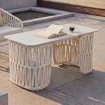 Mendler Loungetisch HWC-P90, Gartentisch Balkontisch Outdoor, Seilgeflecht Rope