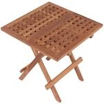 MR. DEKO Beistelltisch Devon Teak Holz Eckig 50x50 cm | Beistelltische Outdoor